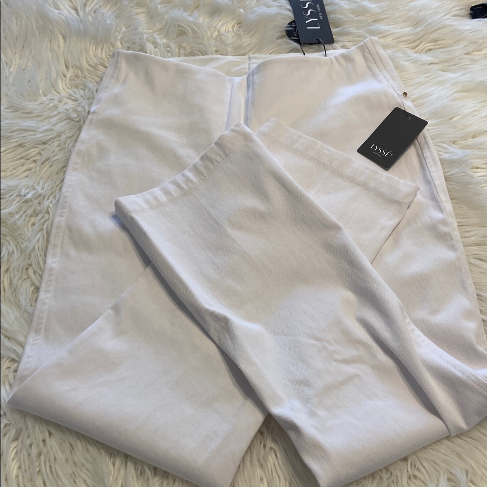 Lysse White  Smoothing Waistband Pants size L inseam 27” waist 32” elastic new - Picture 9 of 12